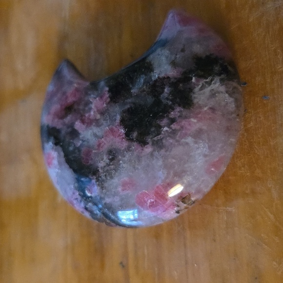 NEW Ice Rhodonite Crescent Moon Crystal Carving Selection #1 - Picture 2 of 5